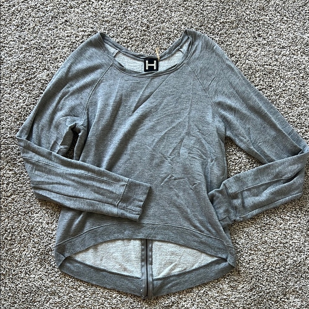 H by Bordeaux Heather Gray Top